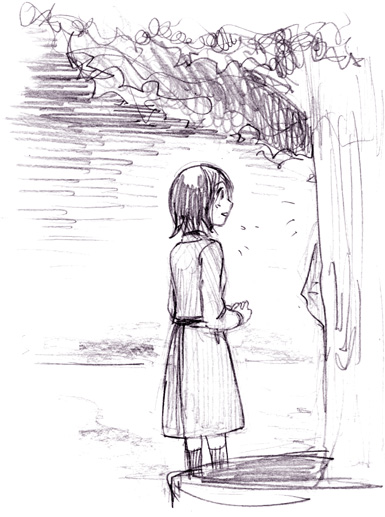 跟人談話的八重